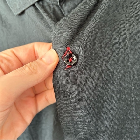 [3X] NXT Men’s Black on Black Pattern Formal Cotton Button Down Dress Shirt - Picture 6 of 11